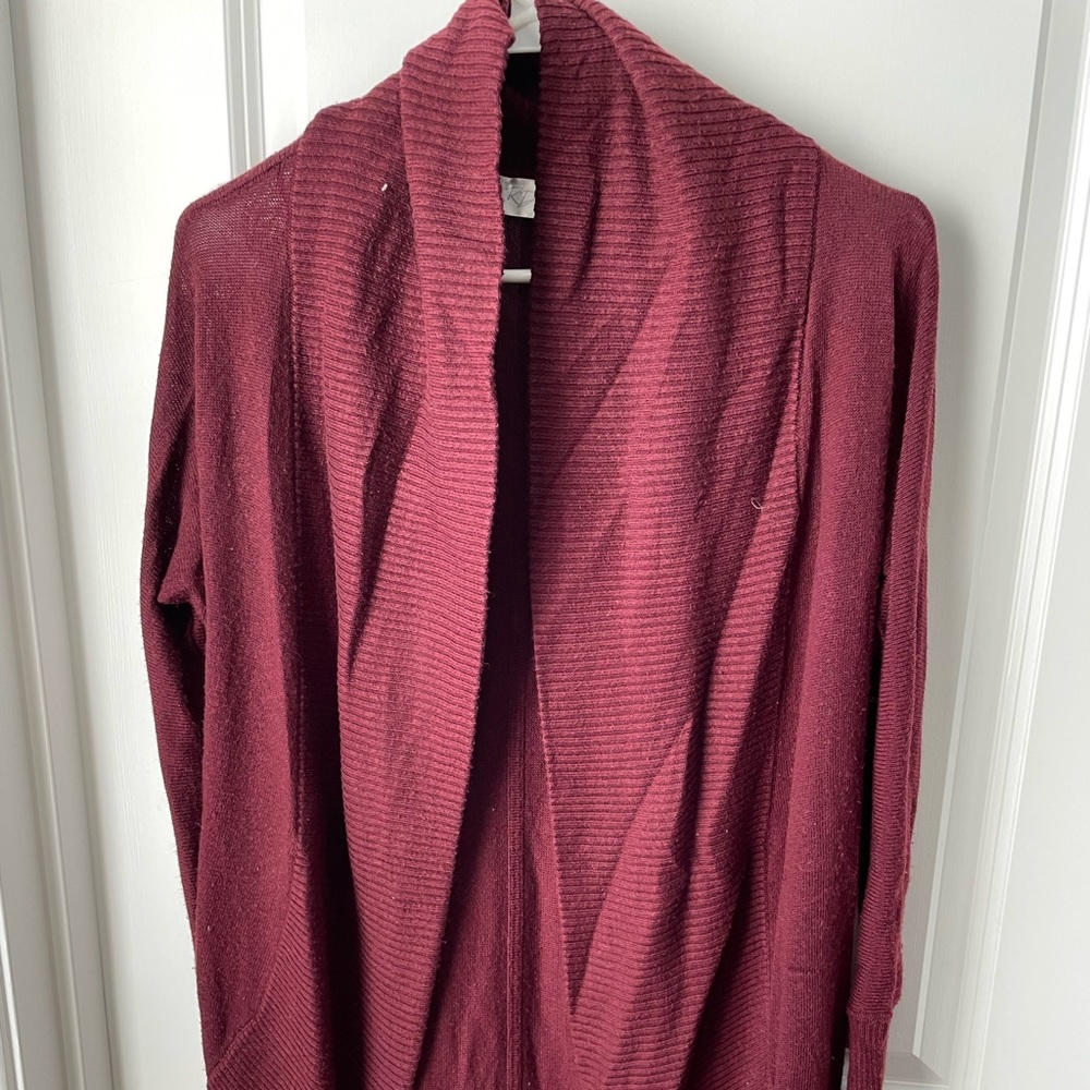 RD Style Dark Red Long Cardigan
